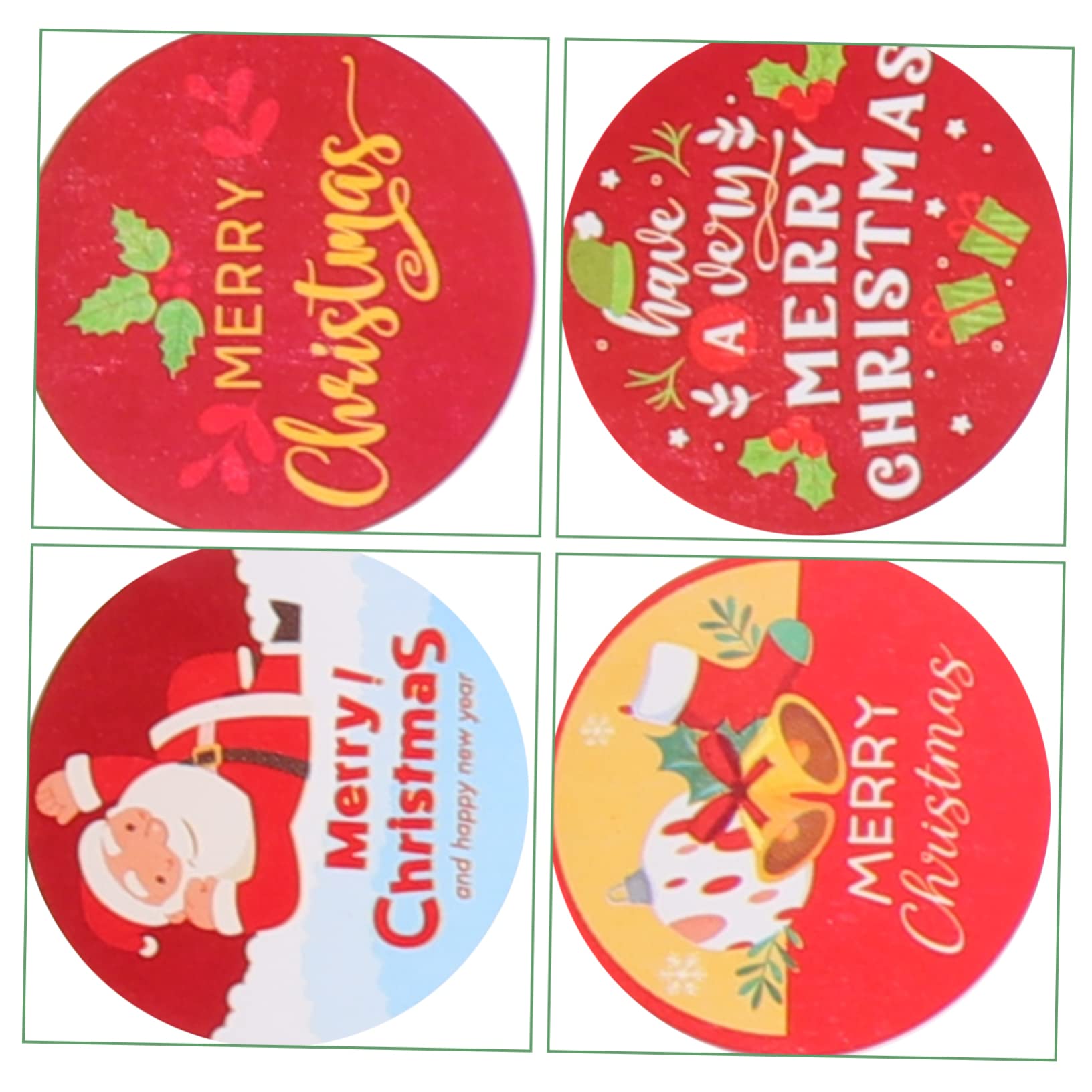 STOBOK 12pezzi Adesivi Natalizi Autoadesivi Per Decorazioni e Chiusura Stickers Per Decorazioni Per Scatole e