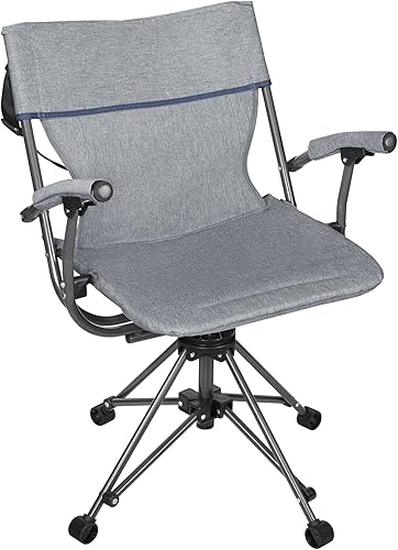 Zenithen Silla giratoria plegable Potable Lawn 360 con reposabrazos, uso en interiores y exteriores, adecuada para patio, oficina, dormitorio,