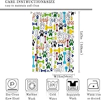 Vista 78 de Cortinas opacas con estampado de patas de perro, estampado de patas de perro y huesos, tratamiento de ventana, cortinas con aislamiento térmico