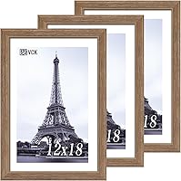 Vista 24 de VCK 8x10 Picture Frames - Black, Wide Border Solid Wood Frame, Display Photo in Horizontal and Vertical, for Home, Office, Gallery, Woodgrain