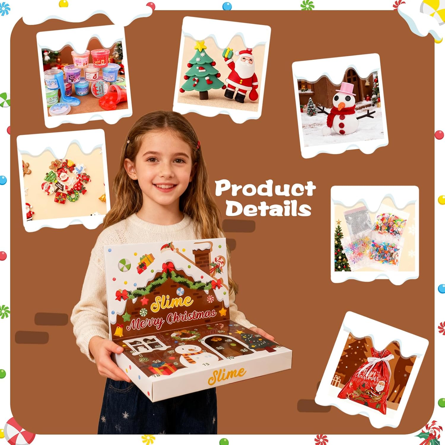 Christmas Advent Calendar 2025-24 Days of Slime Kit, Countdown Calendars Gifts for Kids, Party Favors, Goodie Bag Stuffers, Stocking Stuffers, Putty Toys for Girls Boys Kids Teens Toddlers