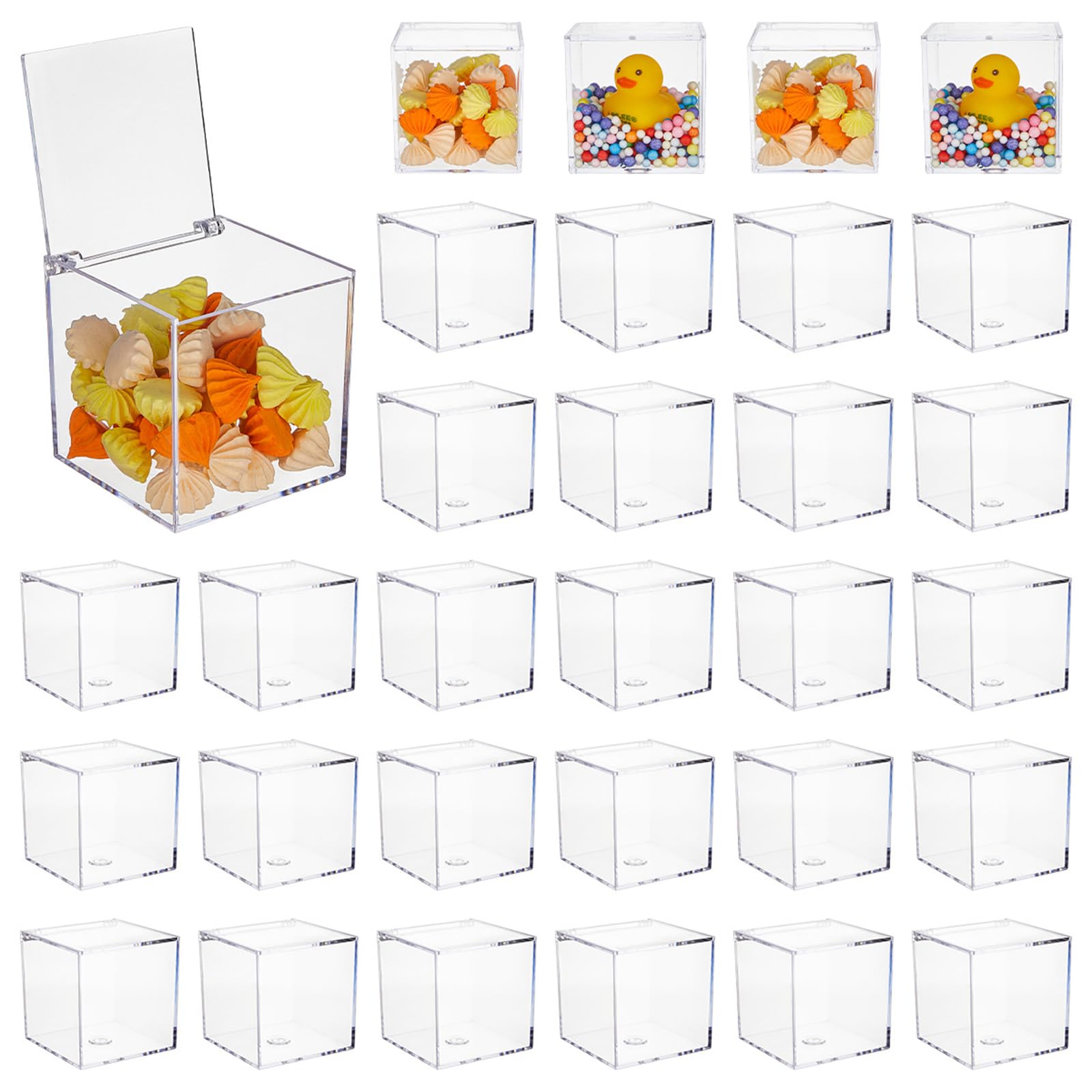 12 Stück Mehrzweck Kunststoffboxen für Hochzeitssüßigkeiten, kreative Verpackungsbox mit Deckel, staubdichter Keksbehälter, Mehrzweck Aufbewahrungsbox