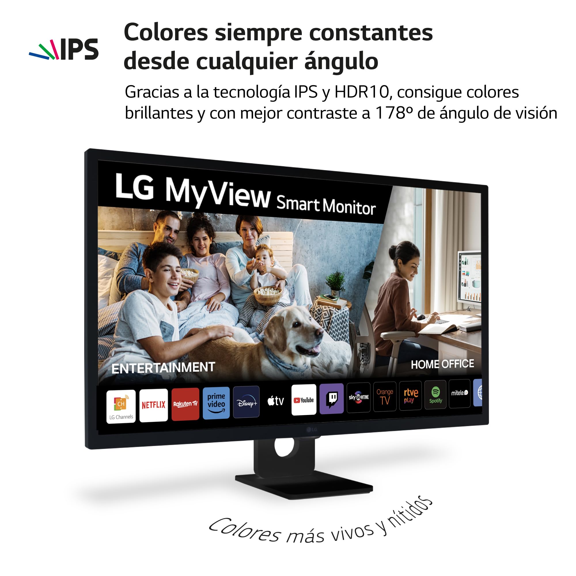 LG 32SR50F-B - Smart Monitor, 32", Pantalla IPS, 1920x1080, IPS, (16:9), webOS23, 250 nits, con Mando, Sin Cámara, Inclinación Ajustable, Negro