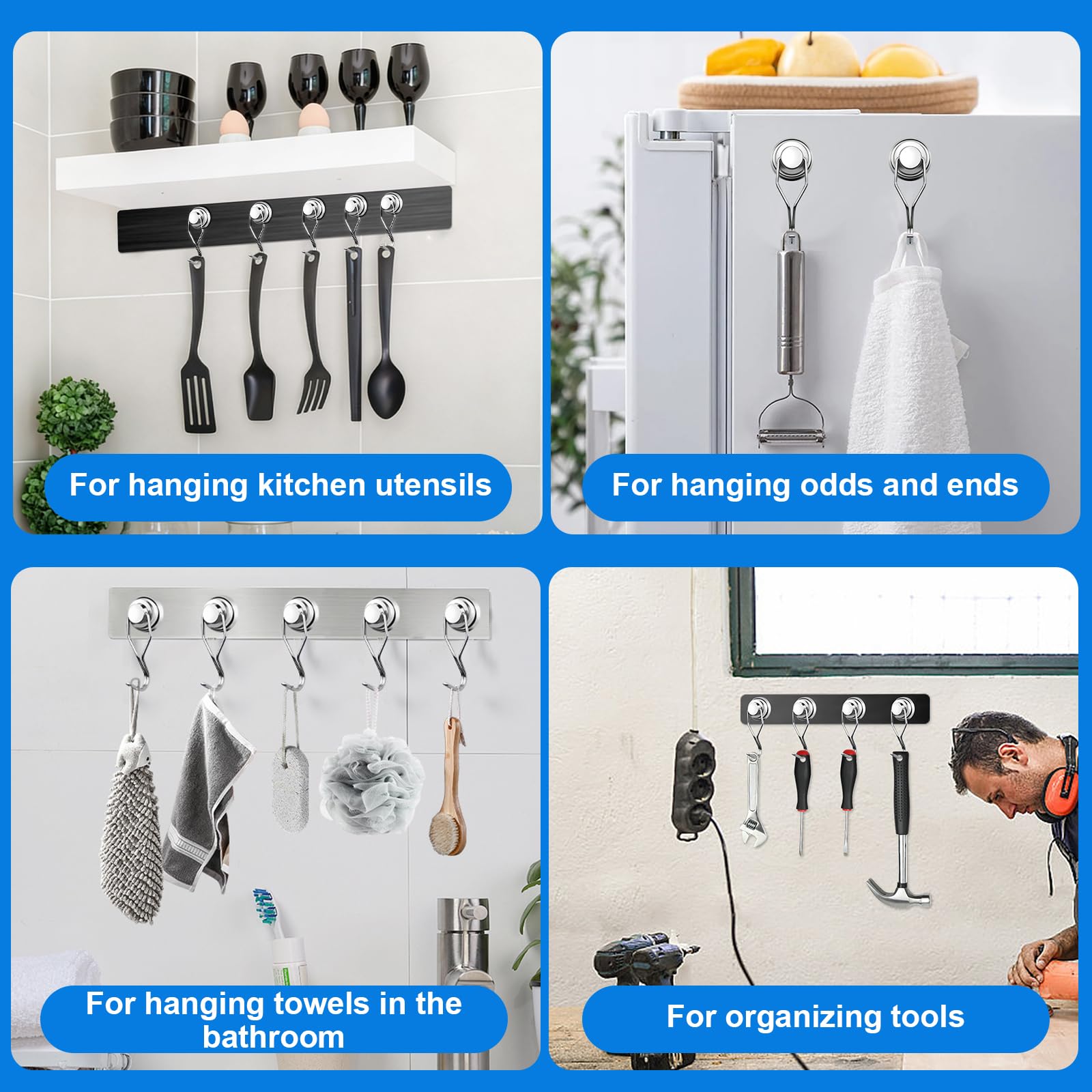 Heavy Duty Magnetic Hooks - 10 Pack -5