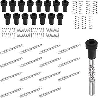 16pcs Window Screen Plunger Latches with Caps-5/32" x 1-1/2" Aluminum Alloy Window Screen Retainer Plunger Latches Clips Replacements with Caps and Springs for Securing Screens