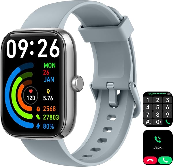 Smart Watch for Men Women with Bluetooth Call, Alexa Built-in, Heart Rate & Sleep Monitor, 1.83" DIY Dial Fitness Watch with 100+ Sport Modes, IP68 Waterproof, Compatible with Android iOS - 3