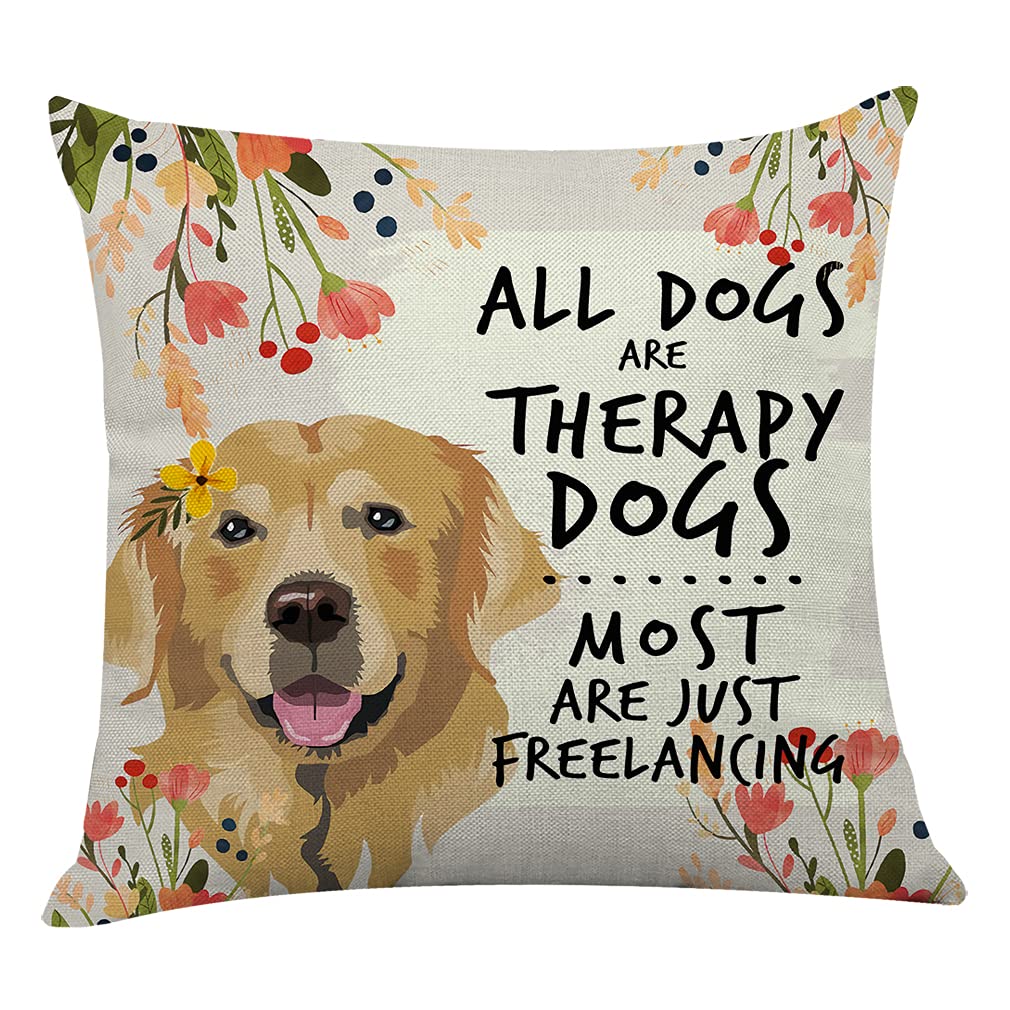 Littlefa Inspiring Gifts Cute Colour Golden Dog Throw Pillow Cover Golden Dog Cushion Cover Decorative Pillowcase Living Room Bedroom Decor for Girls