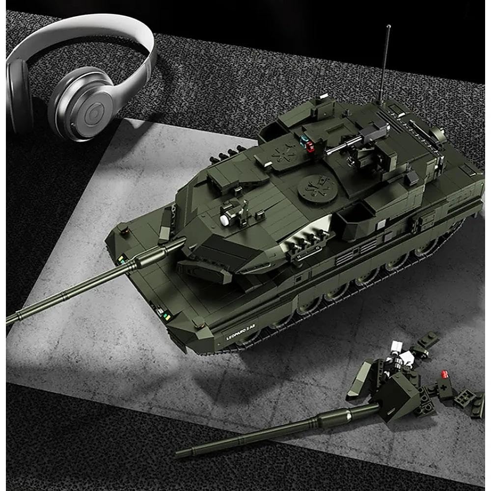 Technik Panzer Bausteine, MOC Kreativität 2306 Klemmbausteine Leopard 2A8 Tank Modellbausatz, DIY Konstruktionsspielzeug Home Office Decor Geschenke für Jungen Erwachsene