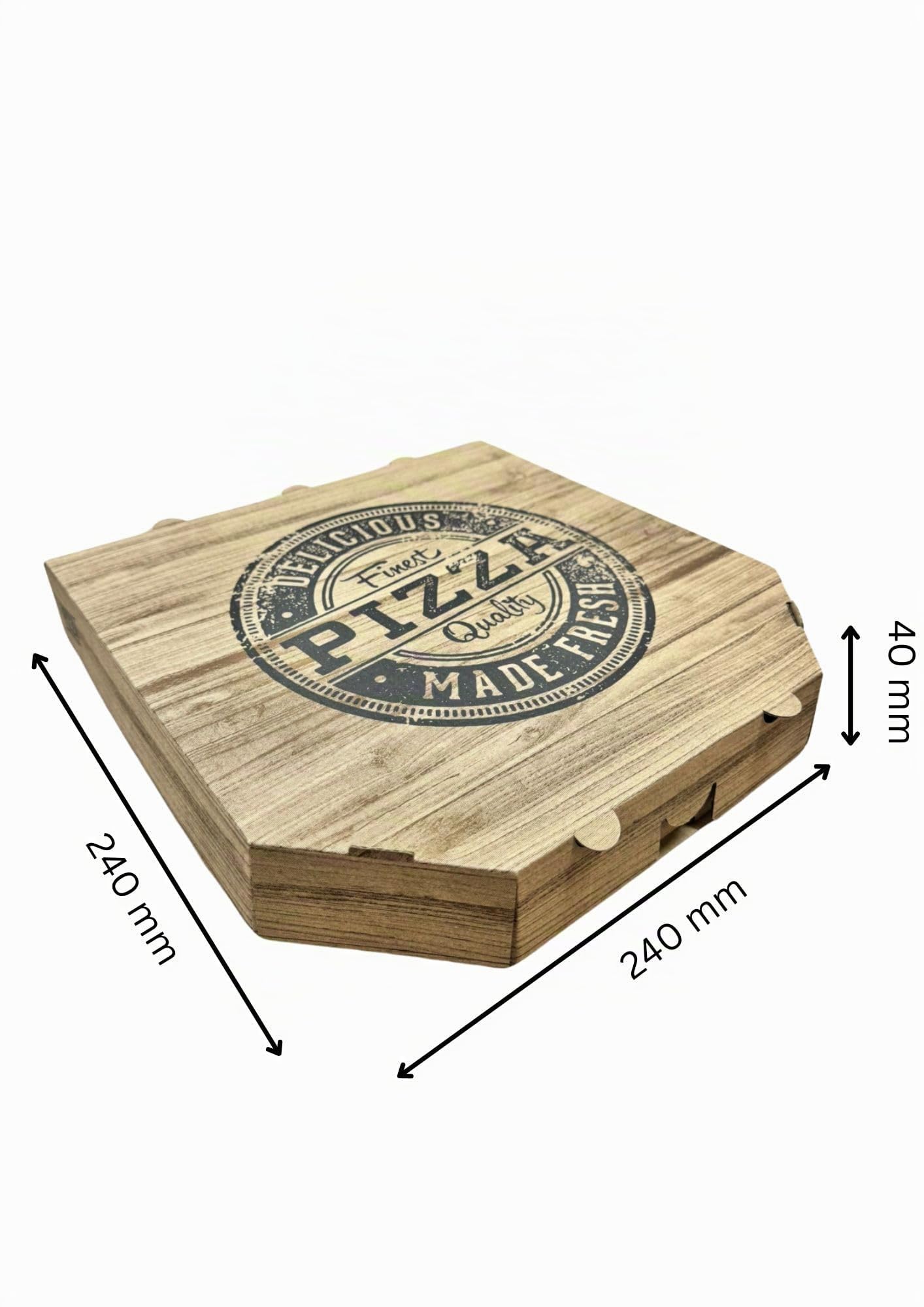 Boîte à Pizza, Carton à Pizza, Emballage Pizza, Pizzeria, Boîte en Carton, Brun (Brun 24 X 24 X 4 Cm, 50 pièces)