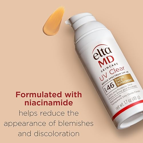 Miniatura 5 de EltaMD Protector solar facial tintado transparente UV, SPF 46 sin aceite con óxido de zinc, recomendado por dermatólogos Tintado 1.7 fl oz