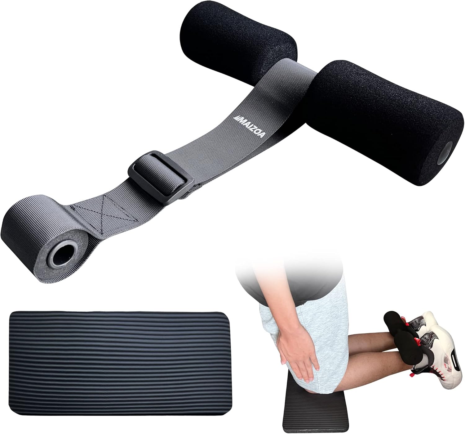 MAIZOA Nordic Hamstring Curl Strap Knee Pad Set Thickened