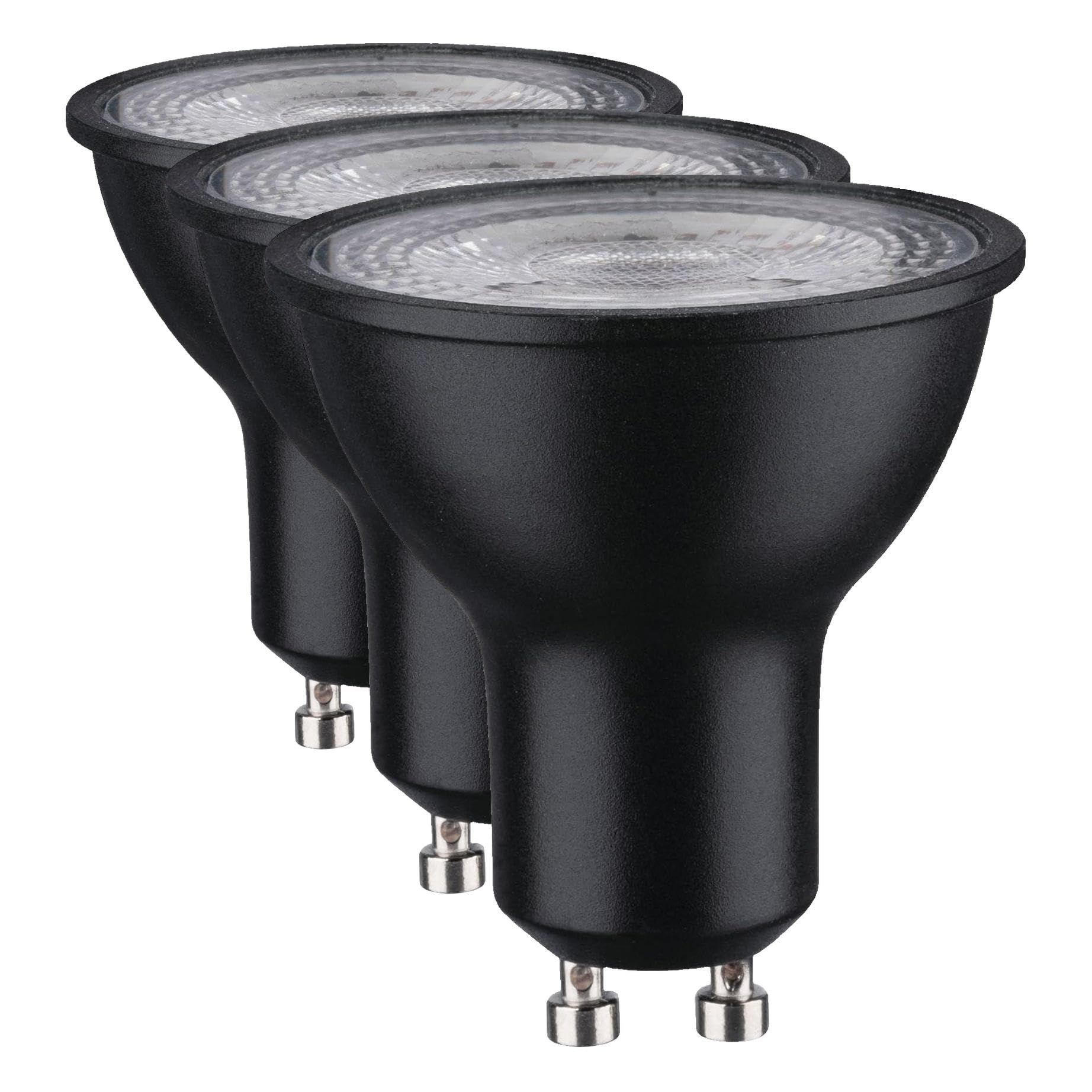 Paulmann 28754 Lampe LED réflecteur RAL9004 7 watts gradable Ampoule Noir mat Lumière efficace Blanc neutre 4000 K GU10 (Lot de 3)