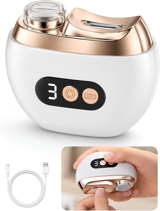 Electric Nail Clipper with LED Light & Nail Scrap Storage USB Rechargeable for Seniors Adults
