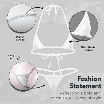 Extremely Tiny Exotic Euro Style Extreme Micro Bikini, Mini Triangle Top & Daring Tiny G-String T Back Bottom