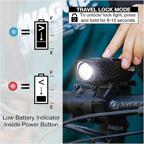 Miniatura 6 de NiteRider Lumina Micro 950 Lumen LED USB recargable luz delantera para bicicleta
