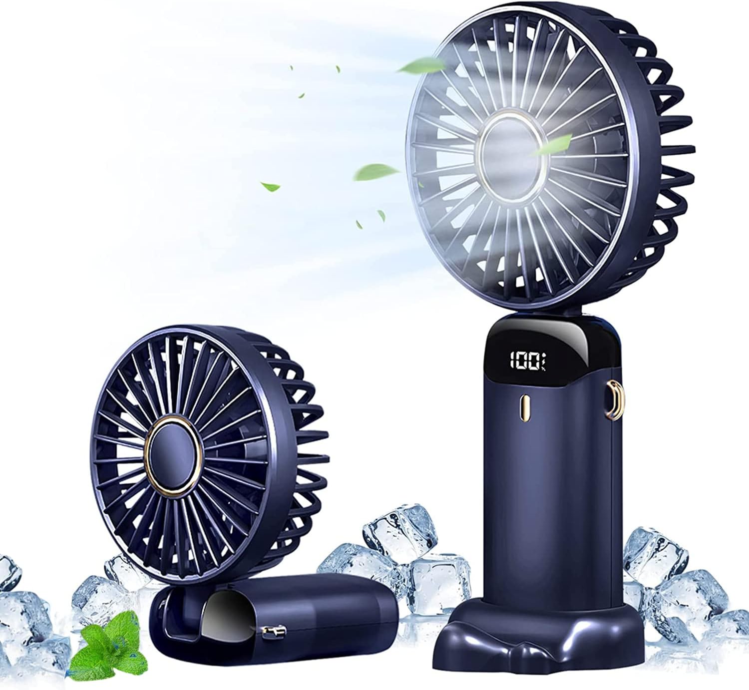 Ventilatore Portatile JISULIFE 5000 MAh - 5 Velocità, Display Digitale, USB, Nero - Foto 3