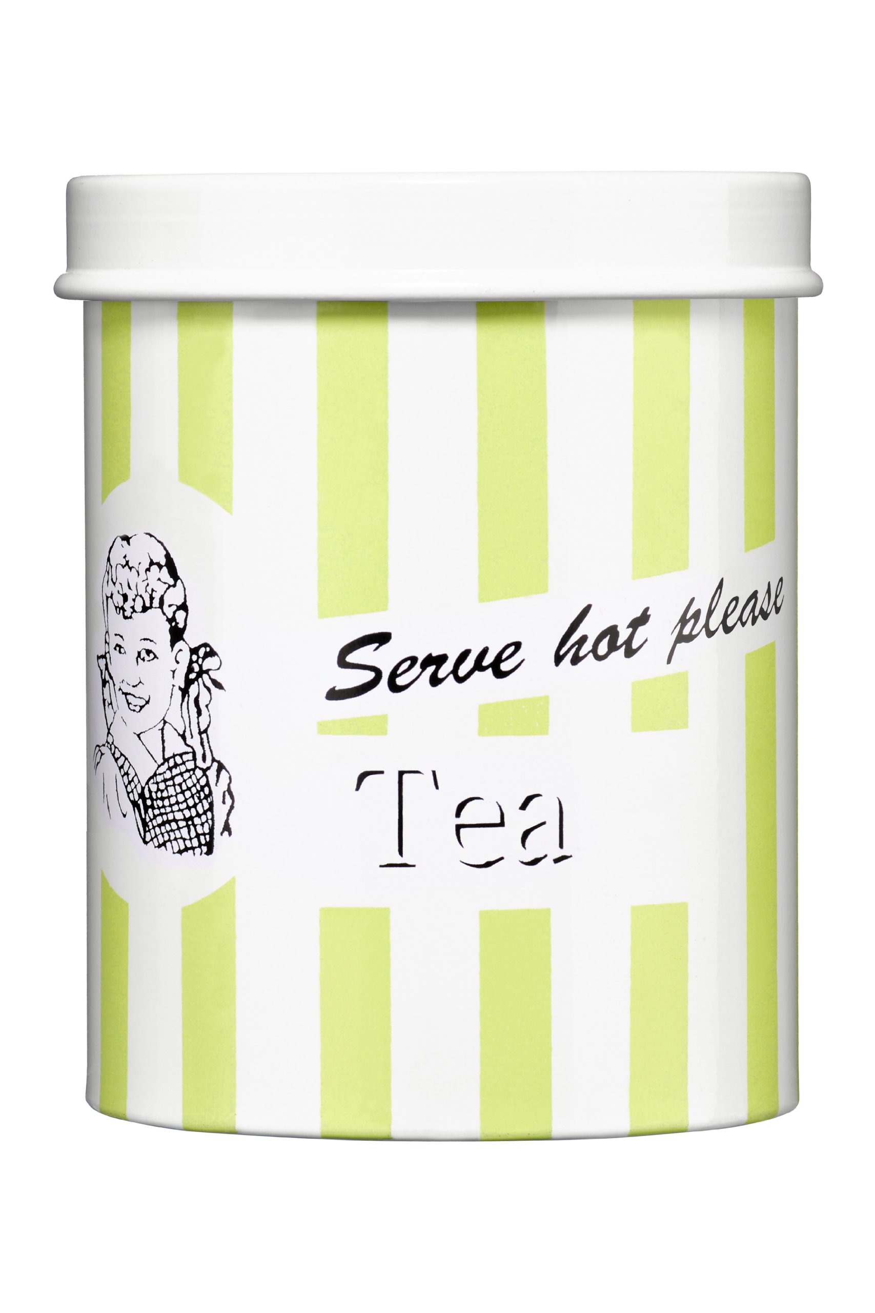 Premier Green Housewares Candy Stripe Tea Canister - Lime