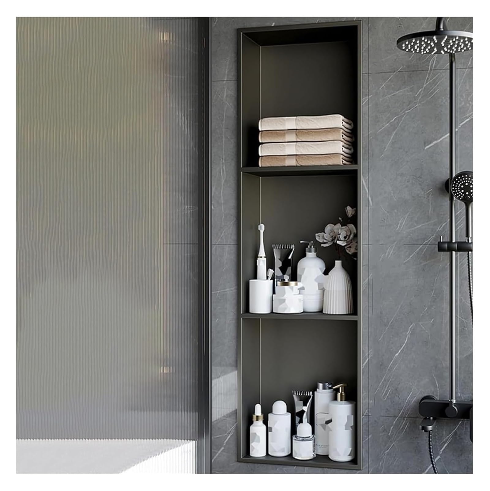 Étagère murale étanche pour cuisine et salle de bain Slish Gris