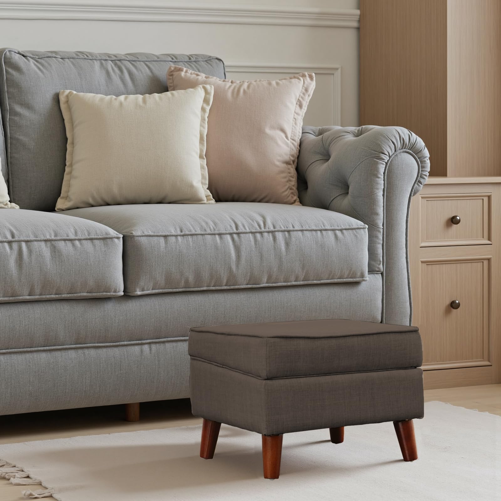 EOSVALO Sitzhocker mit Stauraum 30x40x28cm Braun 113kg
