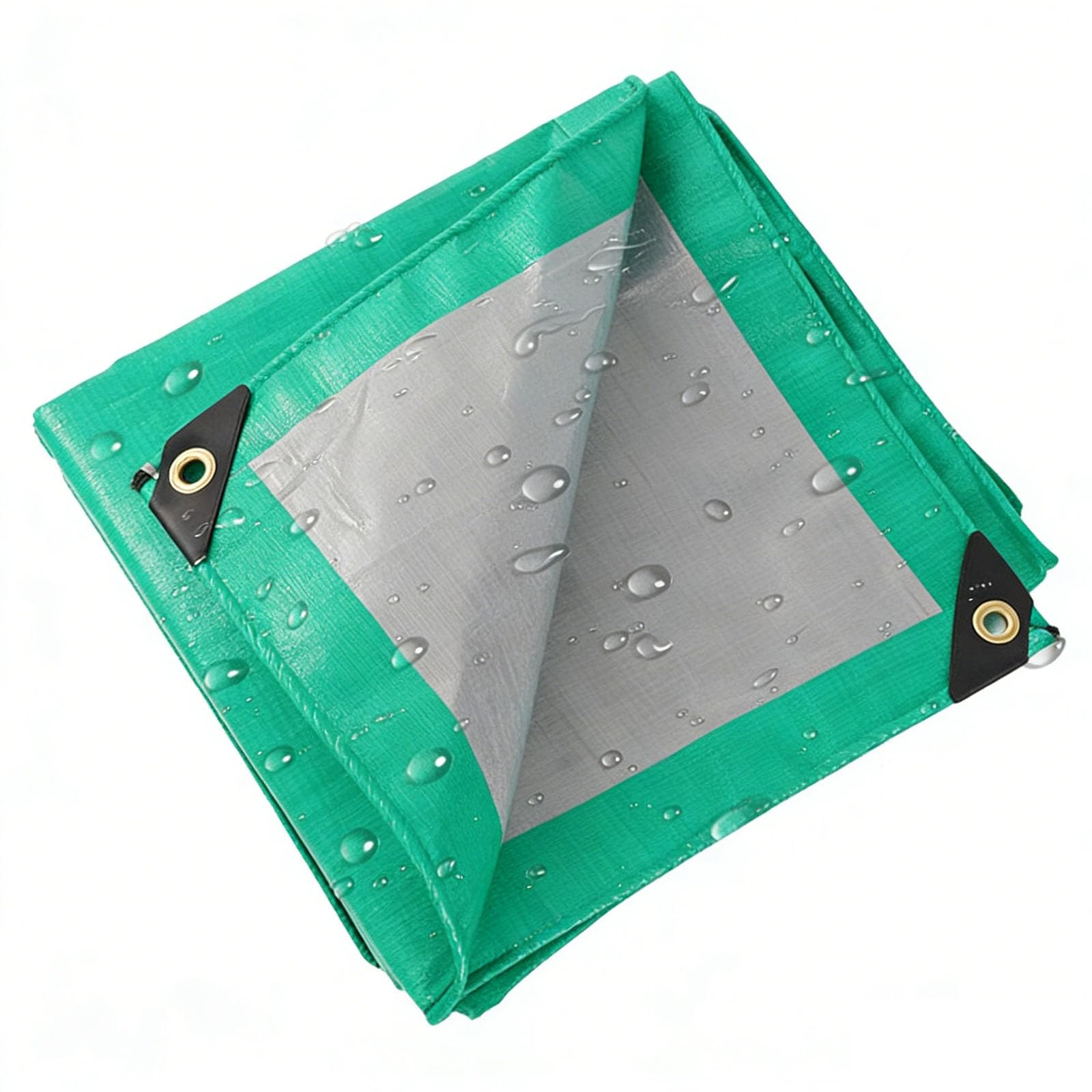 Lona impermeable verde de PE de 120 x 180 cm con ojales para camping