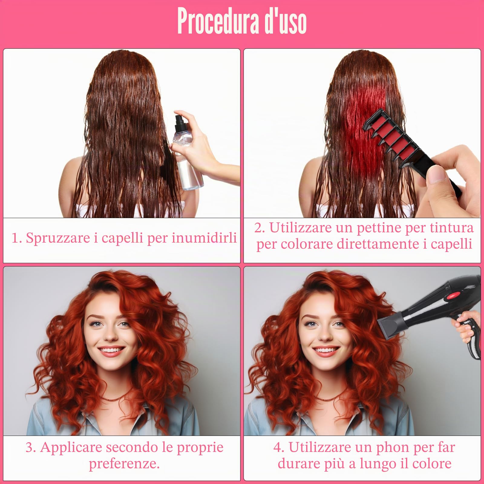 Set di 10 gessetti per capelli temporanei, per capelli, non tossici, per ragazze, tatuaggi glitterati, per carnevale, cosplay, feste, Natale e Halloween