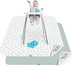 2 Pack Splat Mat Under High Chair, for Eating Mess, Anti-Slip High Chair Mat for Mealtime and Playtime, Reusable & Portable, 42" × 46"