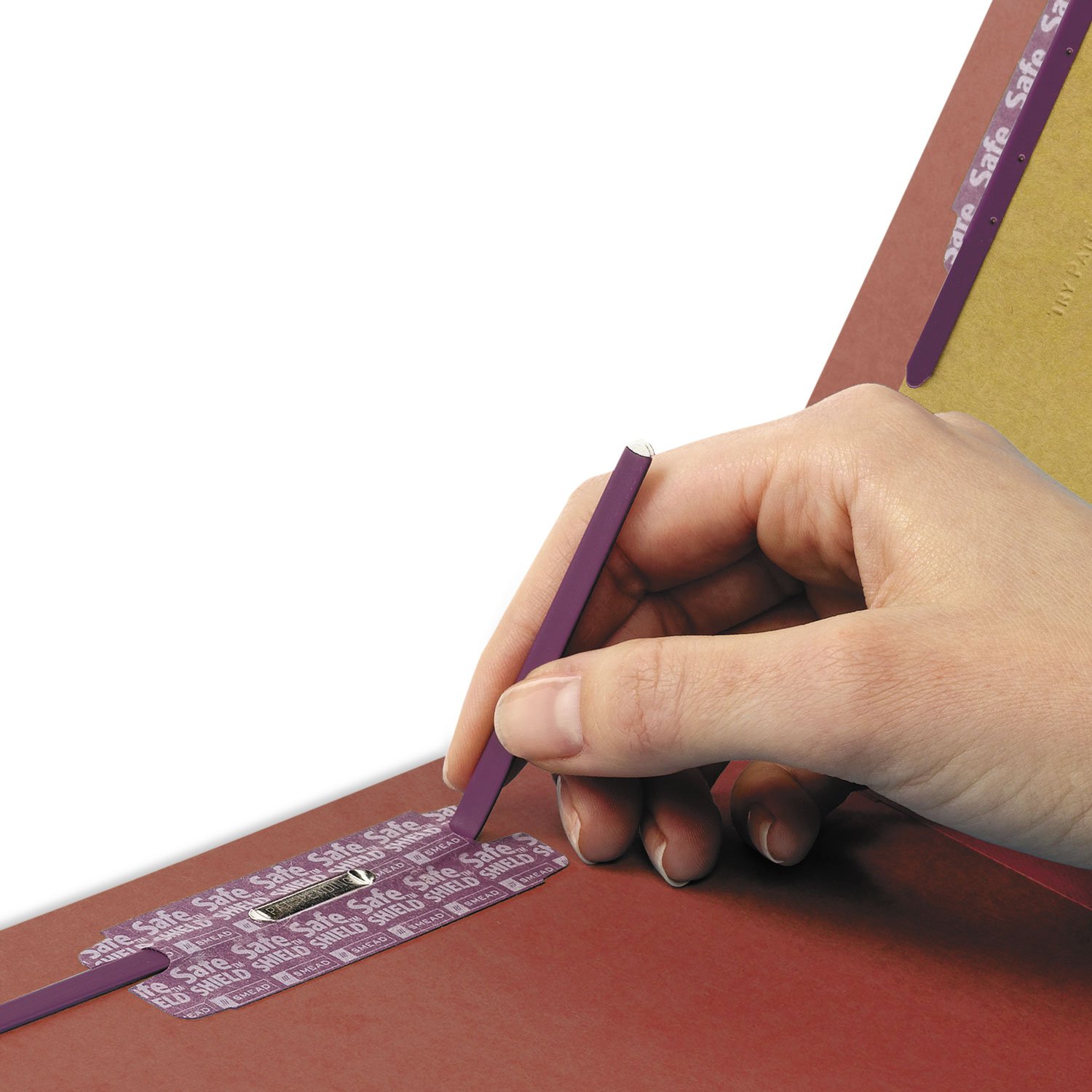 Smead Cartella portadocumenti in cartone pressato, 100% riciclata con chiusure SafeSHIELD, 2 divisori, espansione 5,1 cm, dimensioni legali, rosso, 10 per scatola (29860)