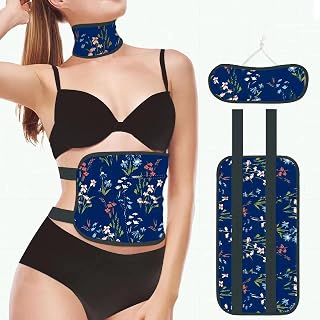 Castor Oil Pack for Liver Detox,Insomnia,Constipation,2 Piece Fashion Pattern Reusable Castor Oil Pack Kit Elastic Strap Anti Oil Leak(Castor Oil Not Included) (Yjlz-1043)