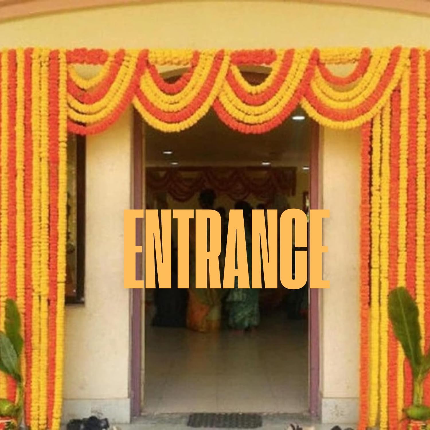 Artificial Marigold Flower Garland, Yellow and Orange, Decorative Hanging String, Festival and Party Decor