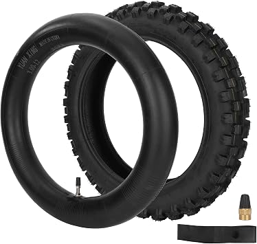 3.00-12 80/100-12 Rear Tire with Inner Tube Set for KLX110 DRZ110 CRF70 CRF110F RM65 KX65 PW80 TTR90 TTR110 KX65 CRF SSR KX110 JR80 RM65 YZ85 YZ Atomik SDG Baja 90cc 110cc 125cc Mini Off-road Bike