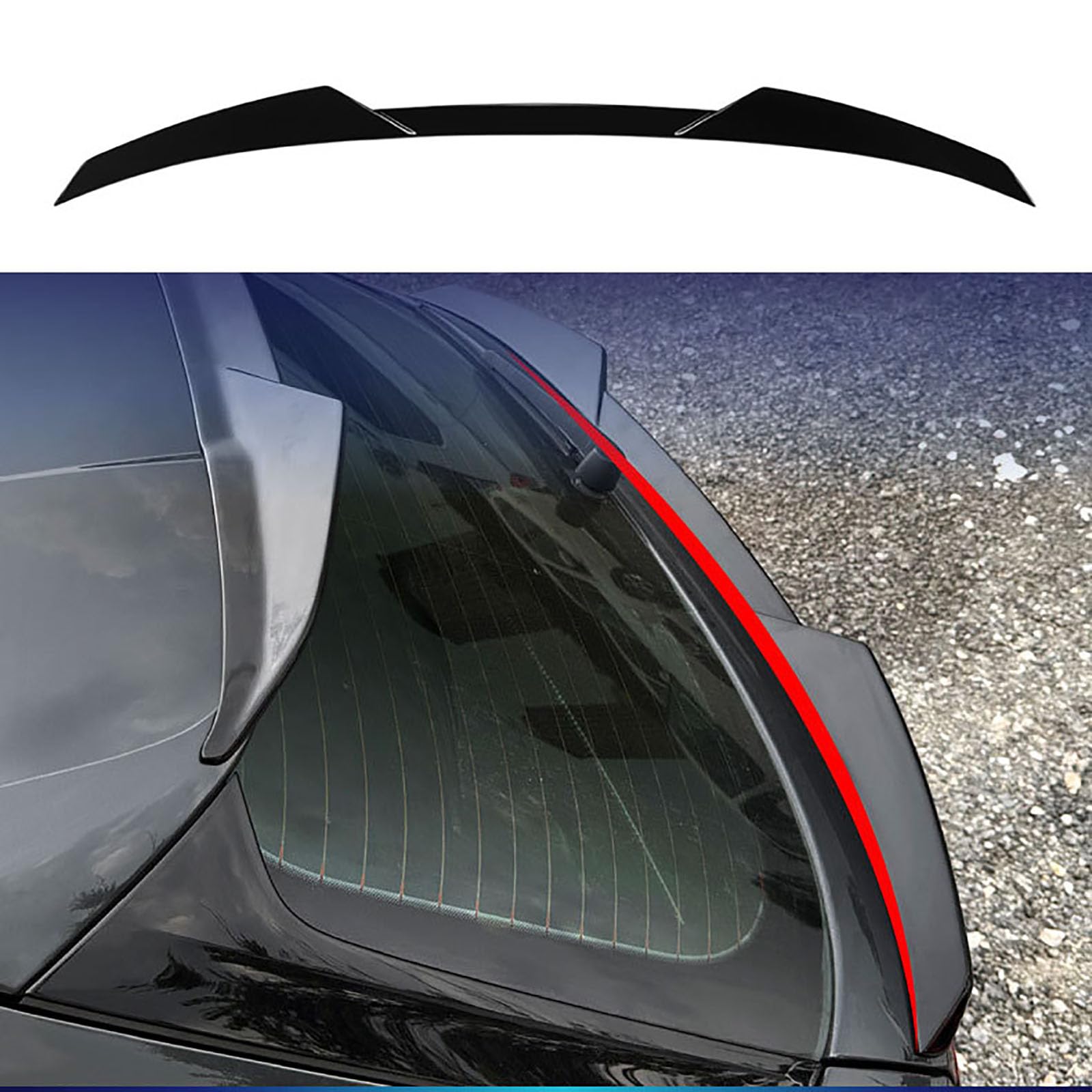 YPFYBHD Compatible with Audi A4 B9 Avant Variant 2017-2024, Car Rear Roof Trunk Spoiler Wing Air Deflector Tuning Exterior Accessories,glossy black