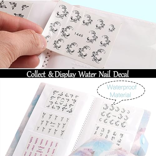 Miniatura 3 de 4 piezas de calcomanías de arte de uñas, libro de almacenamiento de calcomanías artísticas, organizador de colección de calcomanías para bricolaje,