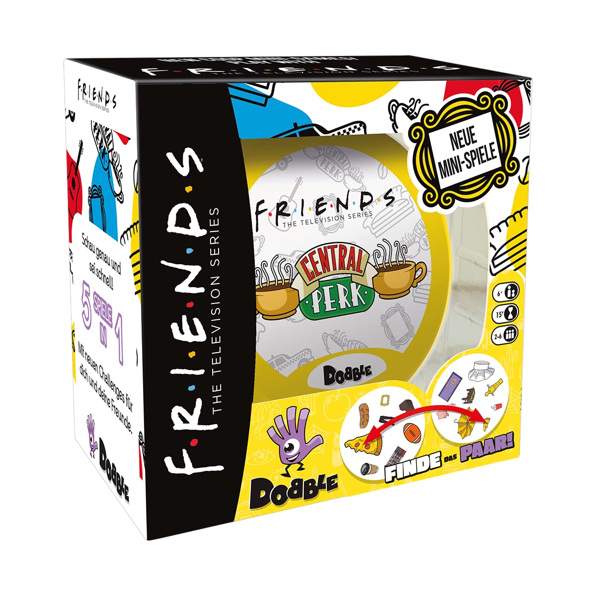 Zygomatic, Dobble Friends, Familienspiel, Kartenspiel, 2-6 Spieler, Ab 6+ Jahren, 15+ Minuten, Deutsch