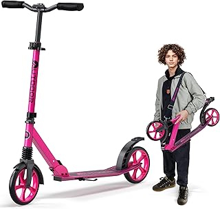 Outdoor Cruiser Tretroller für Kinder ab 6 Jahren, für Kinder, Jugendliche und Erwachsene, maximale Belastung 113,4 kg, faltbar, 20,3 cm große Räder, Doppelfederung, 3 verstellbare Stufen