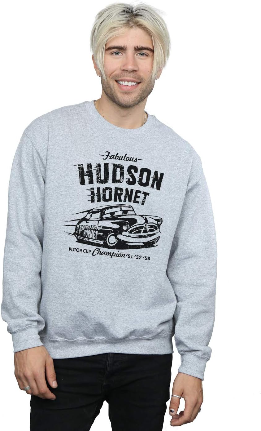Disney Men’s Cars Hudson Hornet Sweatshirt XX-Large Sport Grey