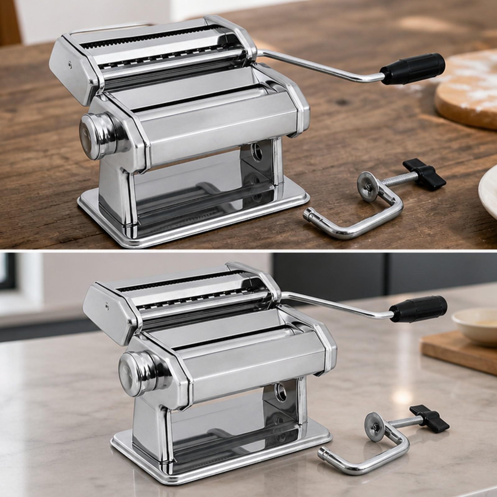 Máquina Pasta Manual Compacta, Mango Naranja