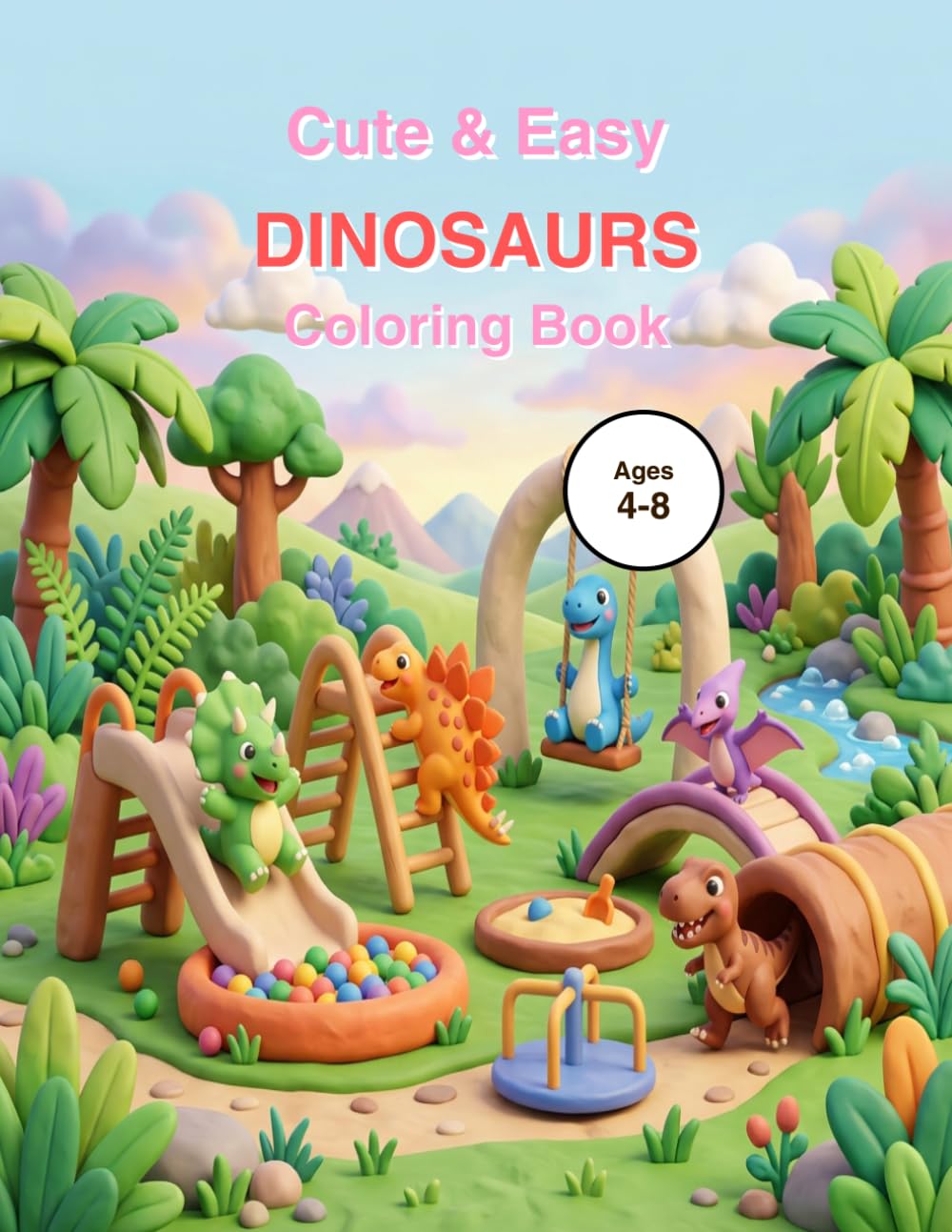 Dinosaur Playground Coloring Book for Kids: Coloring Book for Kids for Toddlers, Preschoolers, and Kids Ages 4-8
