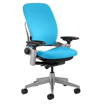 Steelcase Leap V2 ブルー デスクチェア Leap Chair V2 in Dark Blue Leather by Steelcase - Madison
