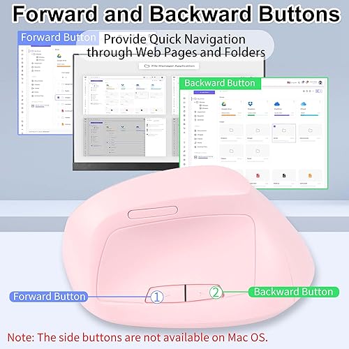 Miniatura 6 de Ratón inalámbrico Bluetooth ergonómico vertical recargable silencioso portátil inalámbrico doble modo de alta precisión Ratones ópticos con receptor