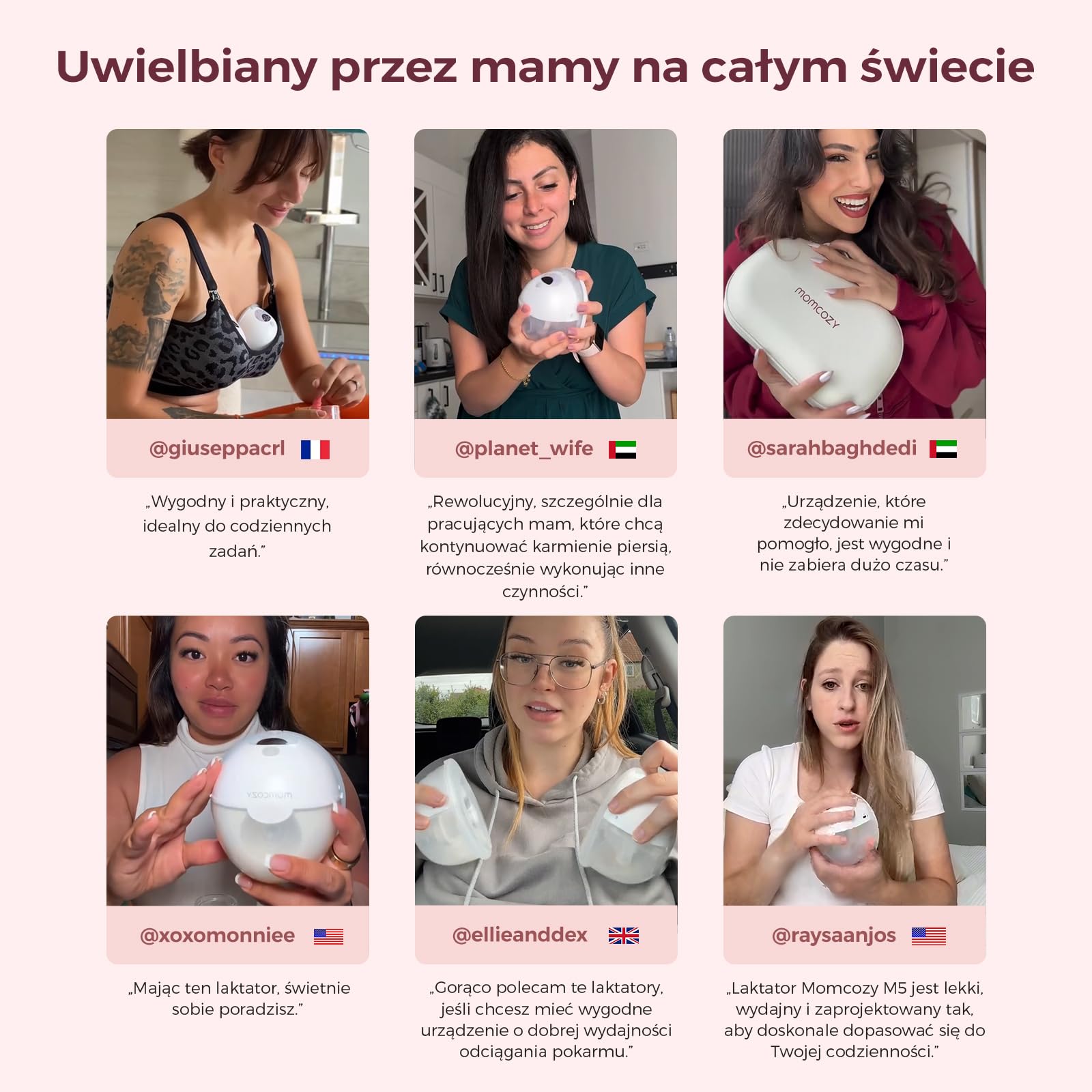 Momcozy M5 Smart Elektryczna Laktacja Bezprzewodowa, Sterowana Aplikacją, 3 Tryby 9 Poziomów SSania, 24 mm Końcówka (Szary, 1 szt.)