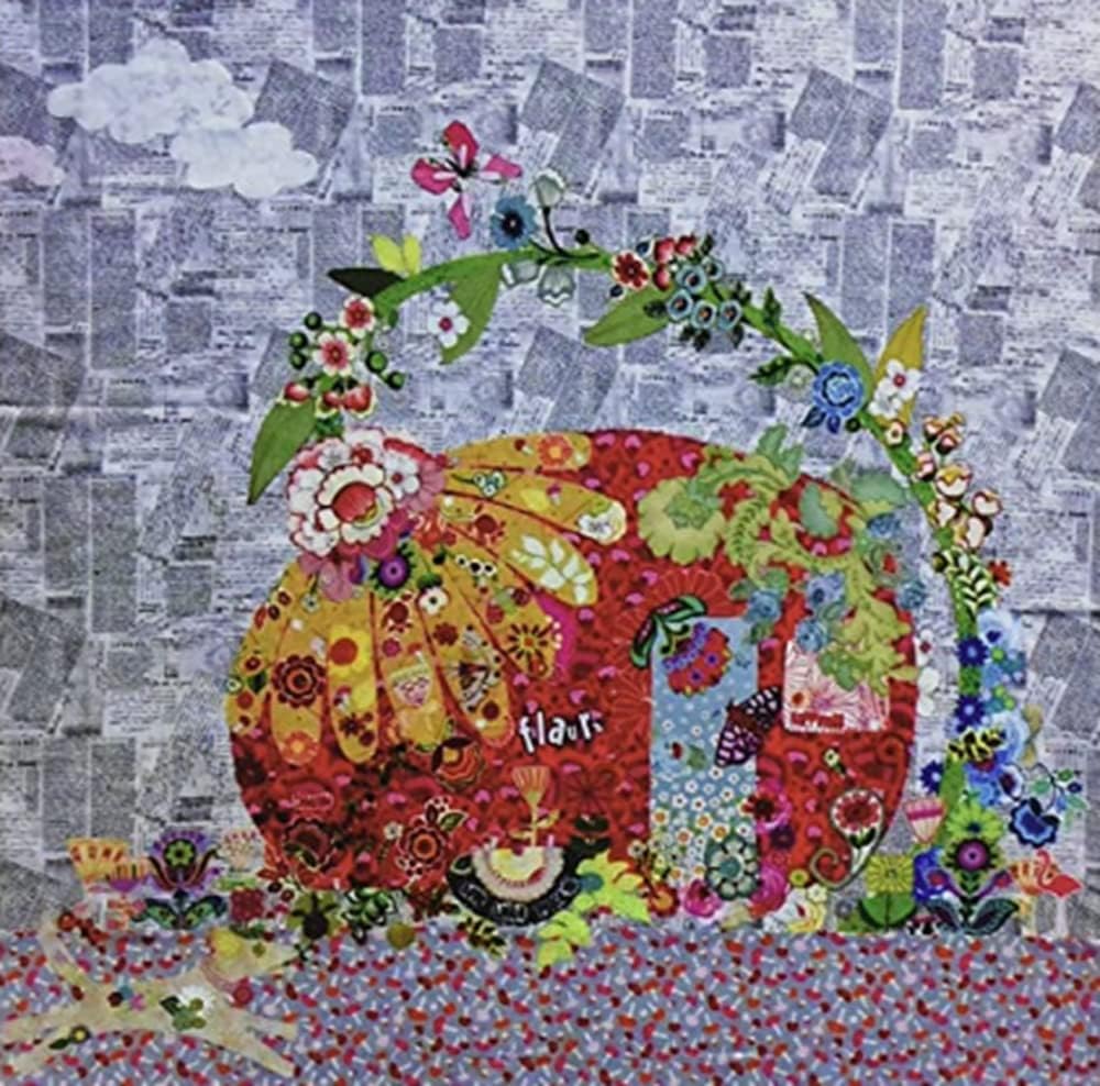 Fiberworks Flaura Vintage Trailer Collage Wall Hanging pattern