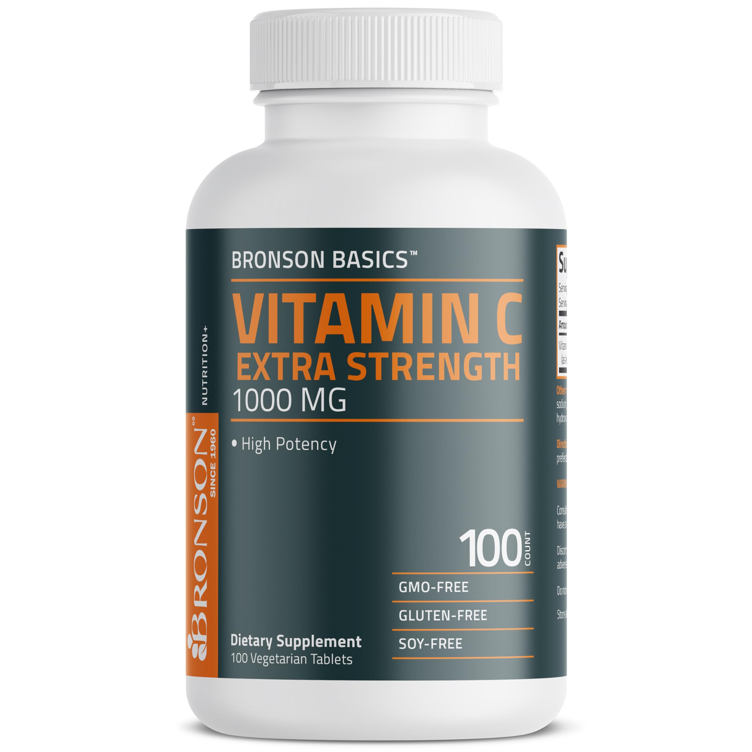 Bronson Vitamin C 1000 mg as Ascorbic Acid, 100 Vegetarian Tablets — Amazon image 5