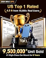 Vista 2 de VANMASS [Verdad Grado Militar] Soporte para teléfono de coche [Mejor succión y clip] Soporte para teléfono celular para salpicadero, rejilla