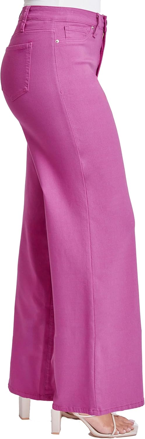 YMI Womens Women's Hyperstretch Forever Color High Rise Wide Leg Pants - Image 2