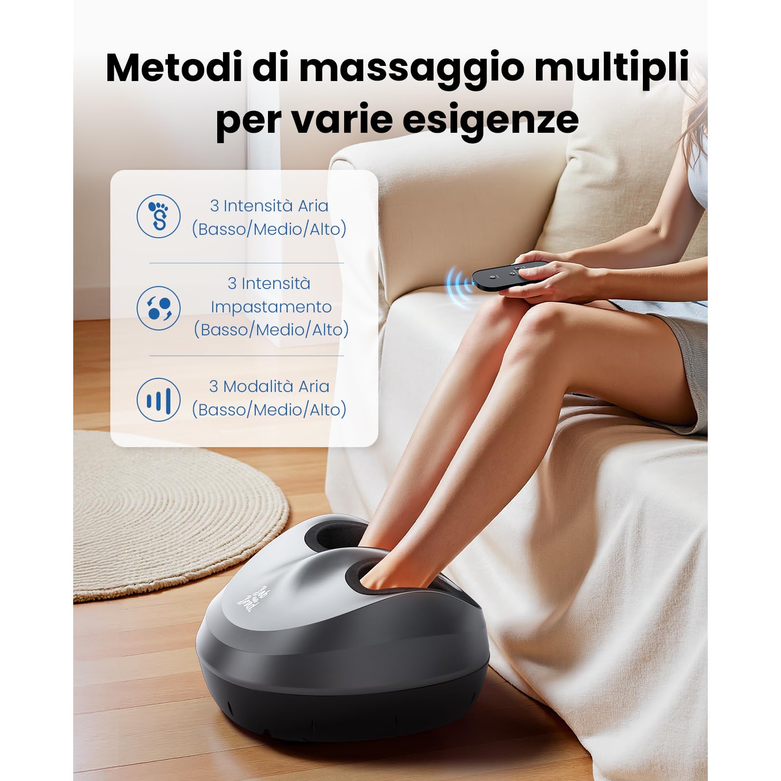 Bob and Brad Massaggiatore Piedi, Massaggiatore Piedi Elettrico con Calore, Rolling e Compressione d'Aria, Massaggiatore Plantare Shiatsu per Fascite Plantare, Muscoli Stanchi, Regali per Uomini Donne