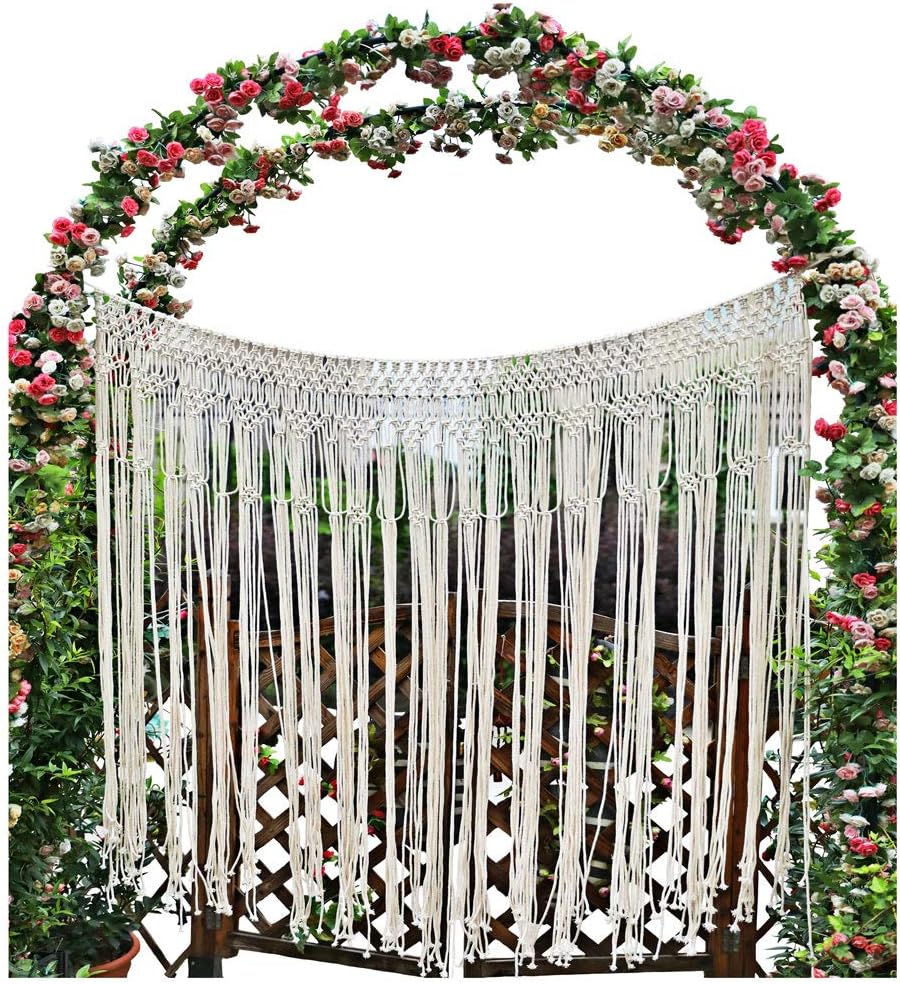 Pantaknot Large Macrame Boho Decor Wall Hanging Wedding Backdrop Arch Window Covering Headboard Curtain, 56”W x 50”L