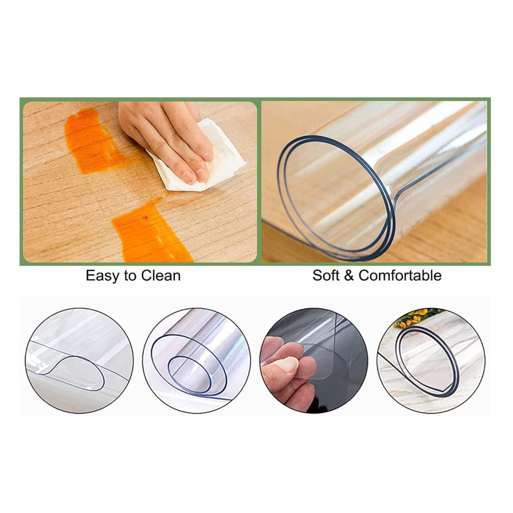 Tappeto Salvapavimento Trasparente, 1.5mm Protezione Parquet Pavimenti Duri Resistente Antiscivolo AntiGraffio Misura A Scelta Salva Parquet Tappetino,80/100/120/140cm di larghezza(120x400cm(4f