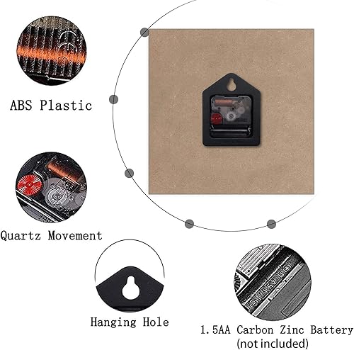 Miniatura 7 de Britimes Reloj de pared, reloj cuadrado silencioso sin tictac de 12 pulgadas, flores florales de frutas de limón, decoración del hogar para sala de