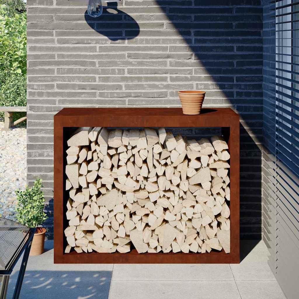 vidaXL Portant de Bois de Chauffage 100x40x80 cm Acier résistant aux intempéries