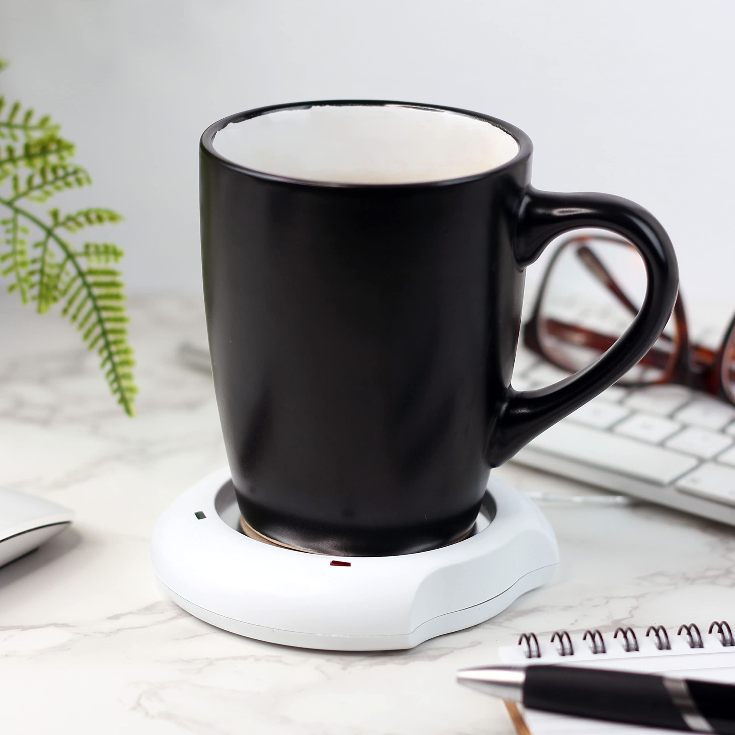 Ebuygb White Coffee/Tea Mug Warmer, Portable Usb Beverage Warmer For Office, Desk, Home Use Coaster (White)